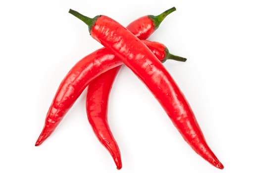 kransny hot peppers on a white background