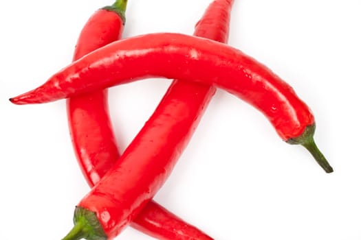 kransny hot peppers on a white background