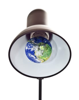 Globe light bulb in the lamp