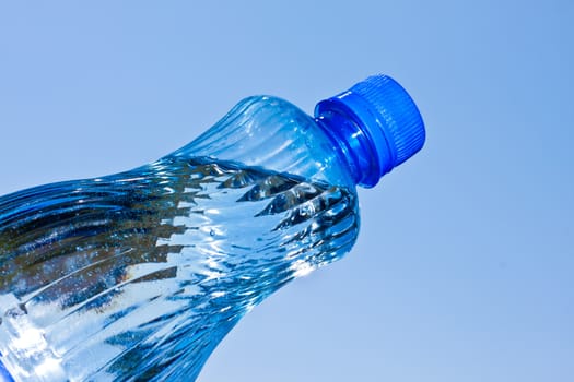 water bottle with blue cap