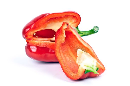 fresh red peppers on a light background