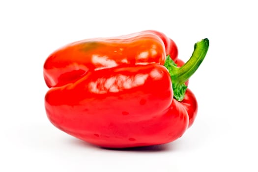 fresh red peppers on a light background