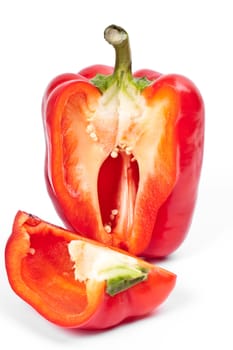 fresh red peppers on a light background