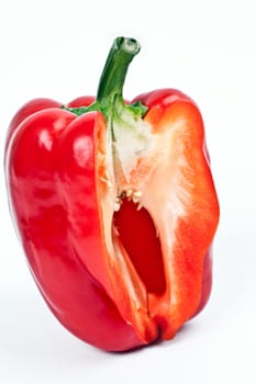 fresh red peppers on a light background