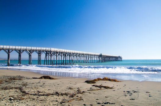 Long wooden pier in California