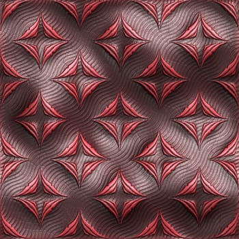 Luxury background tile with embossed fractal on leather