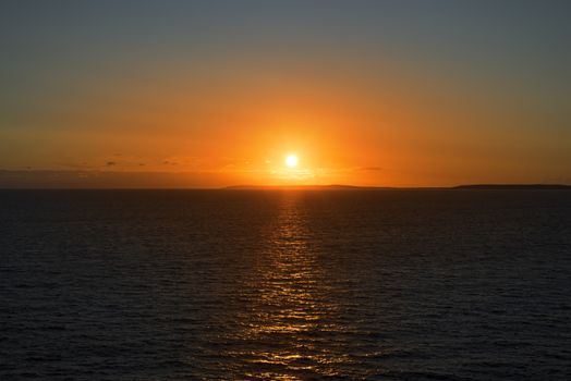 beautiful sunset over the river shannon on the wild atlantic way