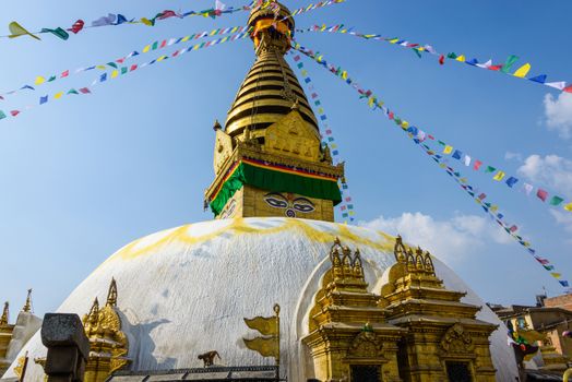 Swayambhunath stupa in Kathmandu, Nepal (before the 2015 earthquakes)