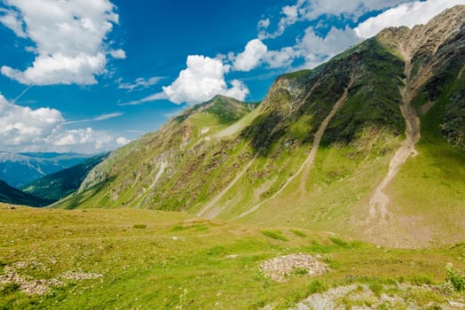 Swiss Alps Landscape. Summer Alpine Landscape in Switzerland, Europe.