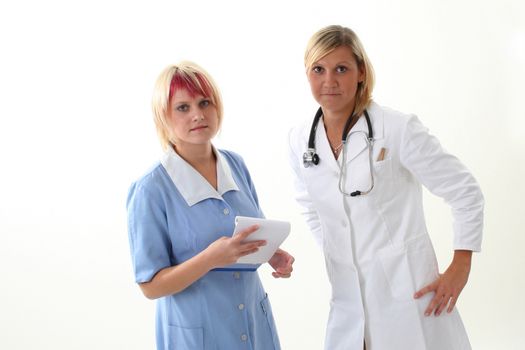 Doctor and nurse discusing what to do