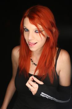 Portrait of a sexy young rocker girl