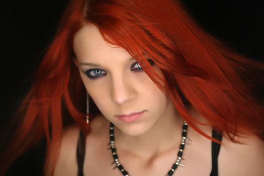 Portrait of a sexy young rocker girl