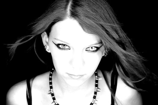 Portrait of a sexy young rocker girl
