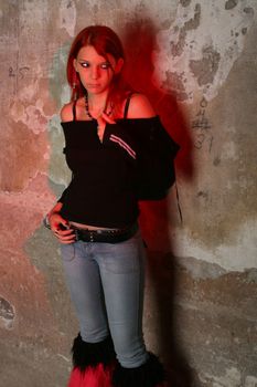 Portrait of a sexy young rocker girl