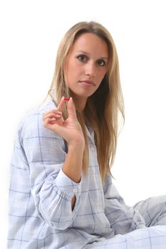 Woman with a pill