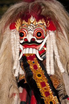 Traditional colorful indonesian dragon Bali celebration cultural festival travel costumes