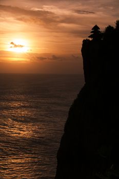 Holidays Bali Indonesia  sea sunset orange color tropic travel vacation