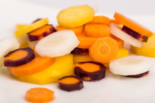 variety of raw carrots, vitamines, diet and health