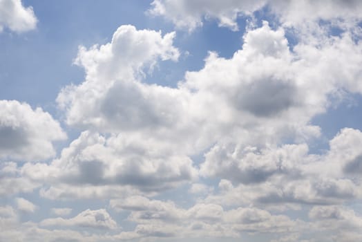 beautiful white fluffy clouds in the irsh sky