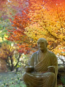 buddhist garden in autumn scenic