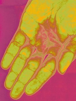 hand in action , colorful designed image
