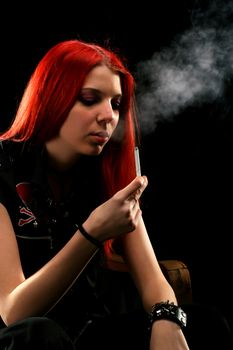 Beautiful girl smoking