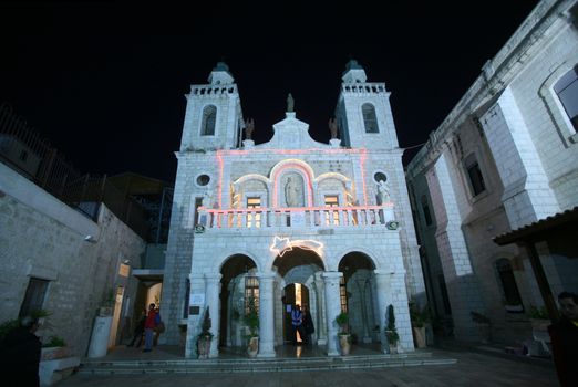 Church of Jesus' first miracle. Franciscans in the Holy Land take care about most of the churches and shrines., Cana, Israel on December 30, 2007.