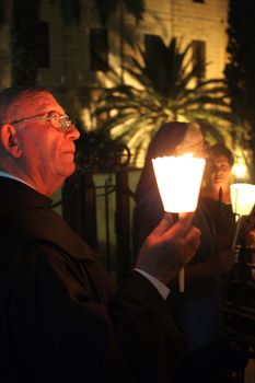 Every Friday procession goes through the streets of Nazareth, from the Church of St. Joseph to the Basilica of the Annunciation, Nazareth, Israel on September 30, 2006.