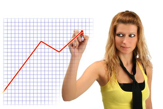 Business woman and chart