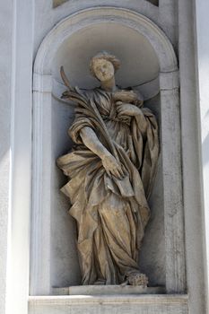 Saint Lucia, marble statue. St. Lucia Church. Parma. Emilia-Romagna. Italy