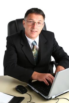 Portrait of businessman with computer