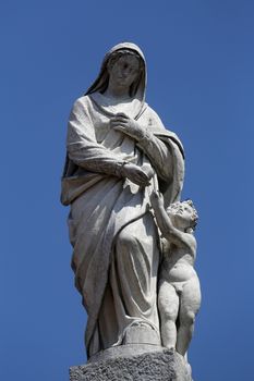Statue of saint, church of Saint John the Evangelist. Parma. Emilia-Romagna. Italy