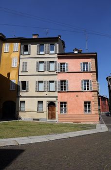 Colourful houses, Parma, Emilia Romagna, Italy