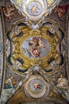 Fresco in the dome of the Saint Lucia church, Parma, Italy