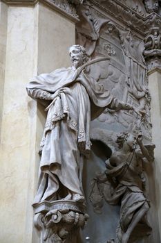 Statue of Saint in the church of Saint Vitale. Parma. Emilia-Romagna. Italy