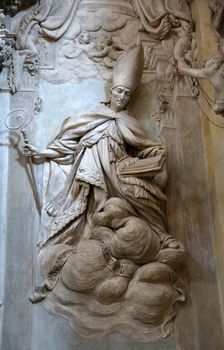 Statue of Saint in the church of Saint Vitale. Parma. Emilia-Romagna. Italy