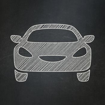 Travel concept: Car icon on Black chalkboard background