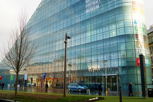 An image of the National Football Museum in Manchester, North West England.