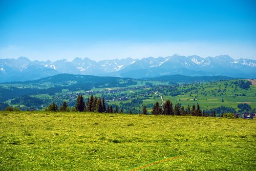 Tatry Panorama. Tatra Mountains Panorama and Podhale Lesser Poland Highlands Region. Poland in Summer, Europe.