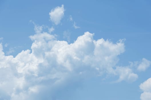 white clouds in the blue sky background