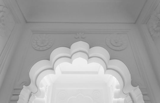 Detail of Entrance gate in Meherangarh fort, Jodhpur, Rajasthan, India (black and white)