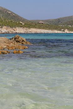 View of the wonderful beach of Spiaggia di Tuerredda, Sardinia