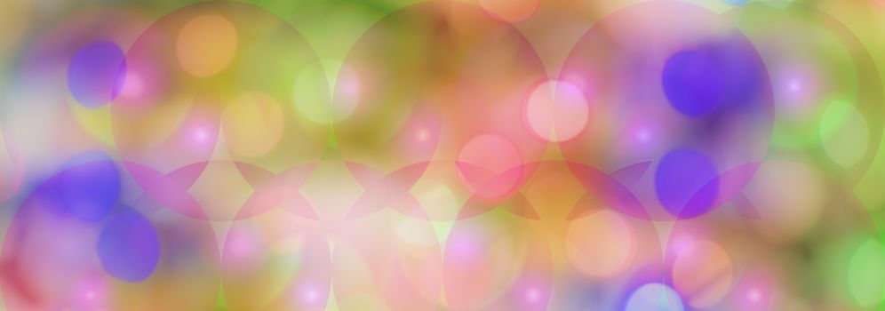 Colored circles panoramic background layer for celebration cover photo or celebration greetings