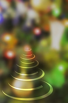 Abstract christmas tree background for seasons celebrations with copy space