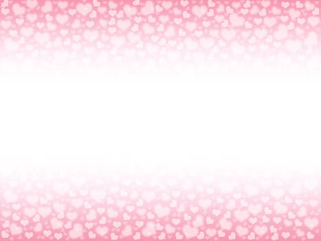 Illustration of a Valentines Day, heart bokeh background with copy space
