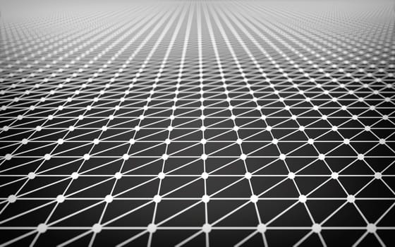 Abstract polygonal space low poly dark background with connecting dots and lines. Connection structure.