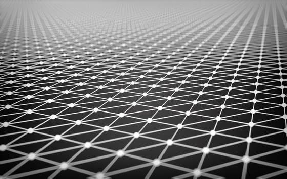 Abstract polygonal space low poly dark background with connecting dots and lines. Connection structure.