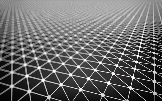 Abstract polygonal space low poly dark background with connecting dots and lines. Connection structure.