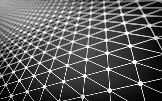 Abstract polygonal space low poly dark background with connecting dots and lines. Connection structure.