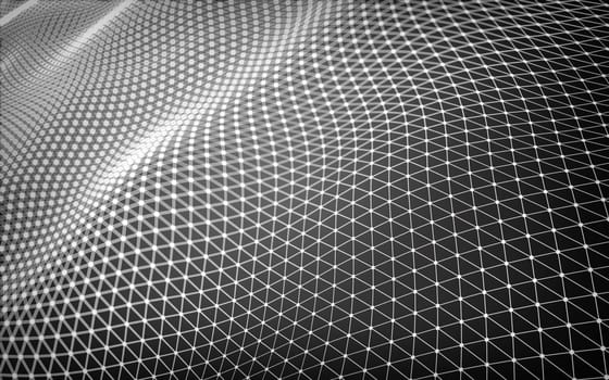 Abstract polygonal space low poly dark background with connecting dots and lines. Connection structure.